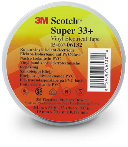 Лента изоляционная Scotch SUPER 33+, черная 19ммх2