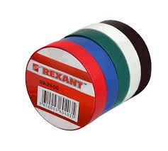 Изолента 15мм х 20м набор 5 шт. (черная, синяя, красная, белая, зеленая) REXANT