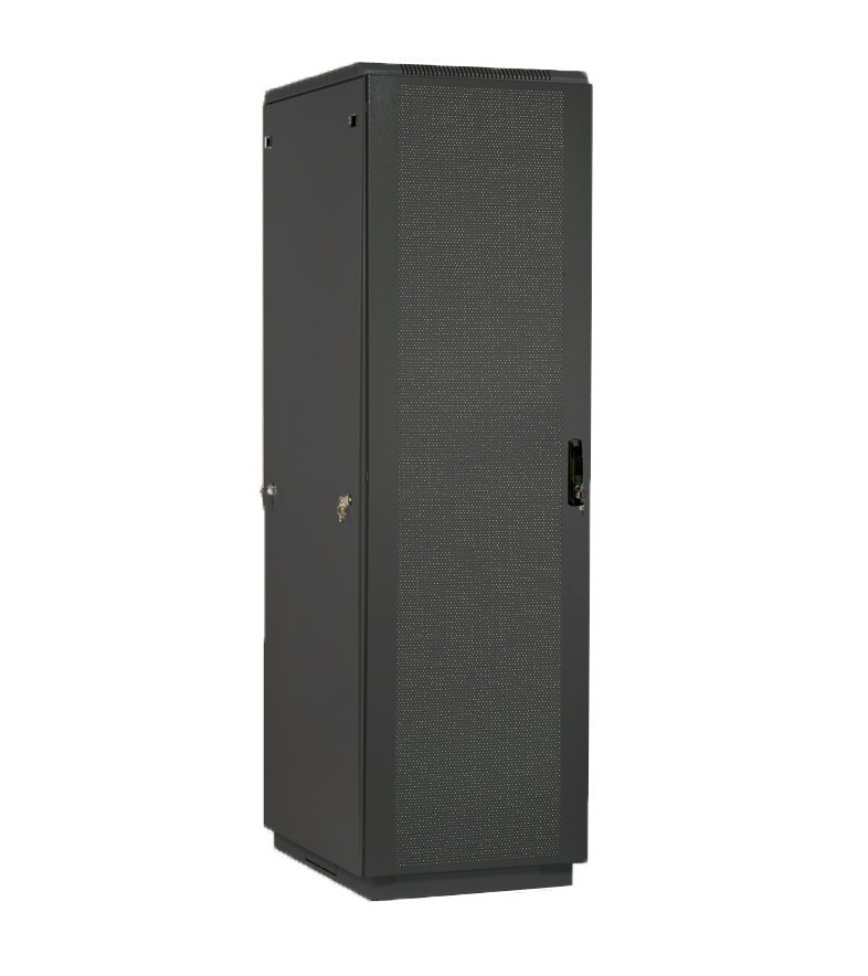Шкаф напольный 33U (600x1000) дверь перфо-я 2 шт.,чёрный  ШТК-М-33.6.10-44АА-9005